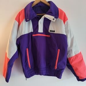 Vintage 80s/90s Ski Jacket Rugged Terrain Neon Jacket Size S